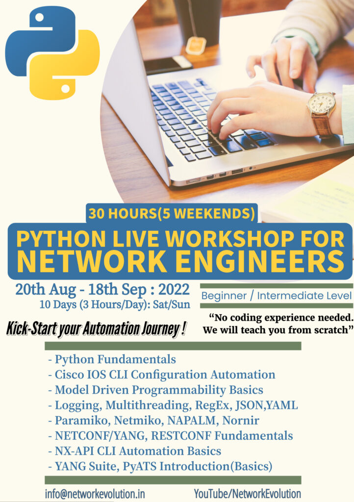 #005 : Python For Network Engineers : Live Workshop : 5 Weekends